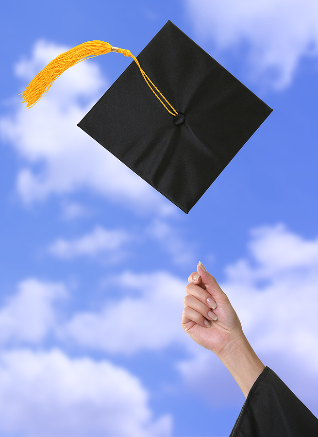 A graduation cap after being thrown into the air - Bold Vision FInancial